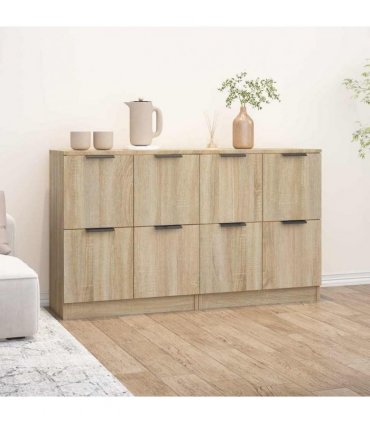 vidaXL Sideboards 2 pcs Sonoma Oak 60x30x70 cm Engineered Wood — V0671954341
