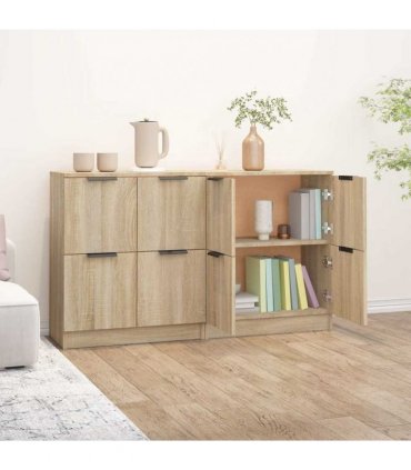 vidaXL Sideboards 2 pcs Sonoma Oak 60x30x70 cm Engineered Wood — V0671954341