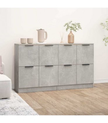 vidaXL Sideboards 2 pcs Concrete Grey 60x30x70 cm Engineered Wood — V0671954343