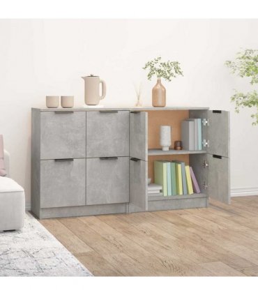 vidaXL Sideboards 2 pcs Concrete Grey 60x30x70 cm Engineered Wood — V0671954343