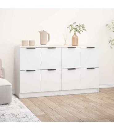 vidaXL Sideboards 2 pcs White 60x30x70 cm Engineered Wood — V0671954345
