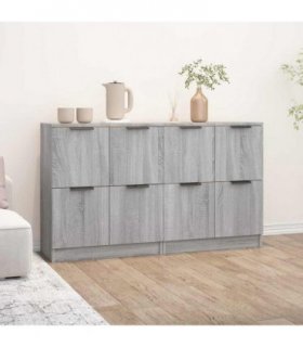vidaXL Sideboards 2 pcs Grey Sonoma 60x30x70 cm Engineered Wood — V0671954346