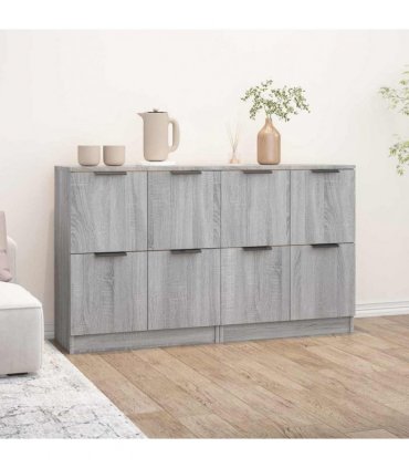 vidaXL Sideboards 2 pcs Grey Sonoma 60x30x70 cm Engineered Wood — V0671954346