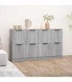 vidaXL Sideboards 2 pcs Grey Sonoma 60x30x70 cm Engineered Wood — V0671954346