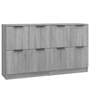 vidaXL Sideboards 2 pcs Grey Sonoma 60x30x70 cm Engineered Wood — V0671954346