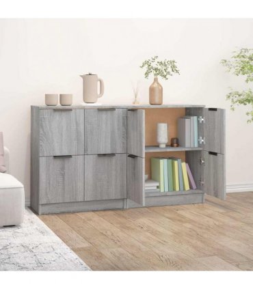 vidaXL Sideboards 2 pcs Grey Sonoma 60x30x70 cm Engineered Wood — V0671954346