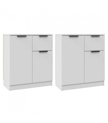 vidaXL Sideboards 2 pcs White 60x30x70 cm Engineered Wood — V0671954347