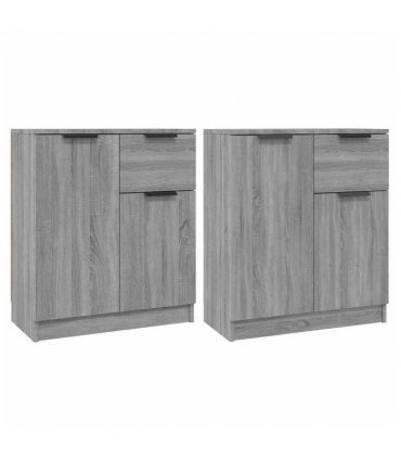 vidaXL Sideboards 2 pcs Grey Sonoma 60x30x70 cm Engineered Wood — V0671954348