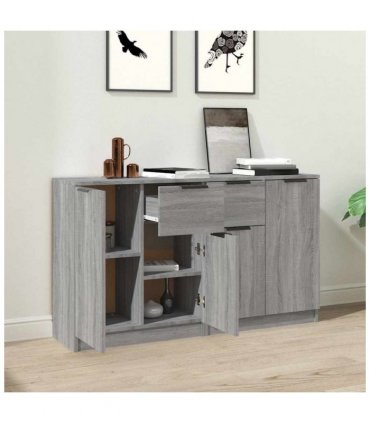 vidaXL Sideboards 2 pcs Grey Sonoma 60x30x70 cm Engineered Wood — V0671954348