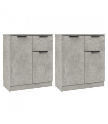 vidaXL Sideboards 2 pcs Concrete Grey 60x30x70 cm Engineered Wood — V0671954352