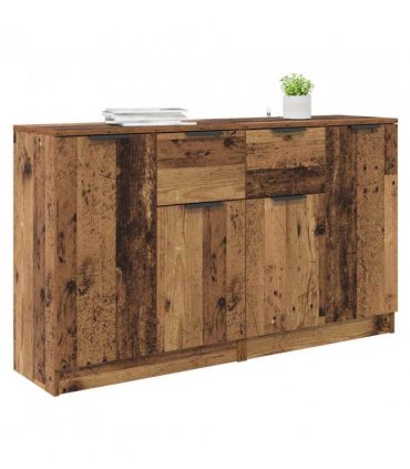 vidaXL Sideboards 2 pcs Old Wood 60 x 30 x 70 cm Engineered Wood