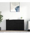 vidaXL Sideboard with Drawer 3 pcs Black oak Engineered Wood
