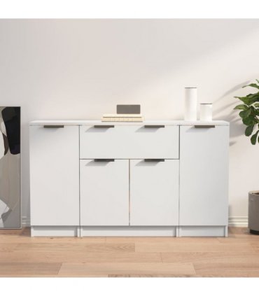 vidaXL Sideboards 3 pcs White Engineered Wood