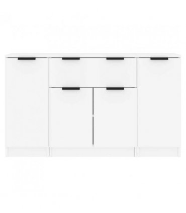 vidaXL Sideboards 3 pcs White Engineered Wood