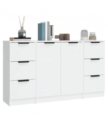 vidaXL Sideboards 3 pcs White Engineered Wood — V0671954370