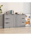 vidaXL Sideboards 3 pcs Grey Sonoma Engineered Wood