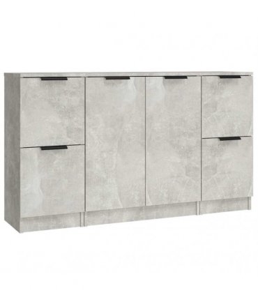 vidaXL Sideboards 3 pcs Concrete Grey Engineered Wood