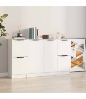 vidaXL Sideboards 3 pcs White Engineered Wood — V0671954376