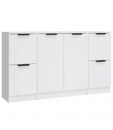 vidaXL Sideboards 3 pcs White Engineered Wood — V0671954376