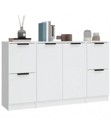 vidaXL Sideboards 3 pcs White Engineered Wood — V0671954376