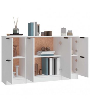 vidaXL Sideboards 3 pcs White Engineered Wood — V0671954376
