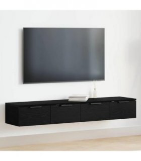 vidaXL Wall-mounted Cabinet 2 pcs Black Oak 68 x 30 x 20 cm