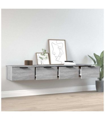 vidaXL Wall Cabinets 2 pcs Grey Sonoma 68x30x20 cm Engineered Wood
