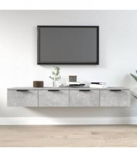 vidaXL Wall Cabinets 2 pcs Concrete Grey 68x30x20 cm Engineered Wood