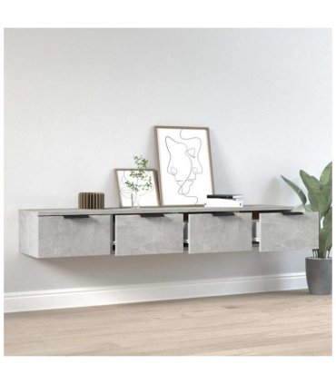 vidaXL Wall Cabinets 2 pcs Concrete Grey 68x30x20 cm Engineered Wood