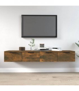 vidaXL Wall Cabinets 2 pcs Smoked Oak 68x30x20 cm Engineered Wood