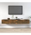 vidaXL Wall Cabinets 2 pcs Smoked Oak 68x30x20 cm Engineered Wood