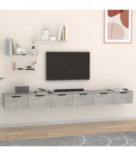 vidaXL Wall Cabinets 2 pcs Concrete Grey 102x30x20 cm Engineered Wood
