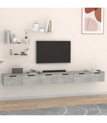 vidaXL Wall Cabinets 2 pcs Concrete Grey 102x30x20 cm Engineered Wood