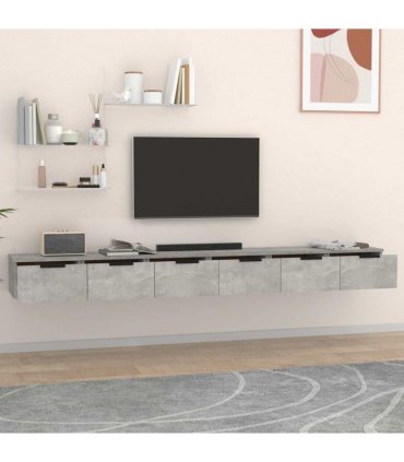 vidaXL Wall Cabinets 2 pcs Concrete Grey 102x30x20 cm Engineered Wood