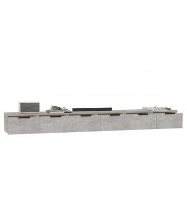 vidaXL Wall Cabinets 2 pcs Concrete Grey 102x30x20 cm Engineered Wood