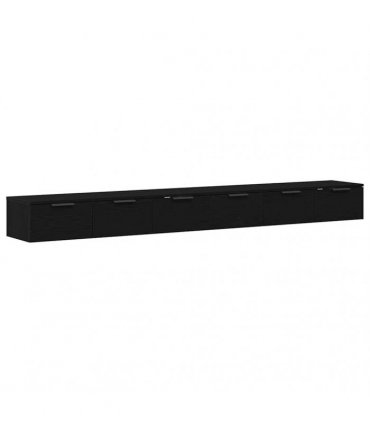 vidaXL Wall-mounted Cabinet 2 pcs Black Oak 102 x 30 x 20 cm