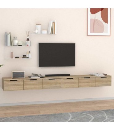 vidaXL Wall Cabinets 2 pcs Sonoma Oak 102x30x20 cm Engineered Wood