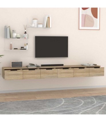 vidaXL Wall Cabinets 2 pcs Sonoma Oak 102x30x20 cm Engineered Wood
