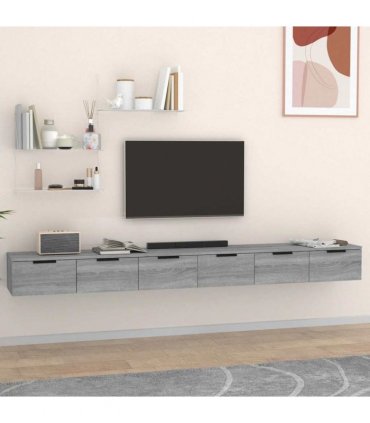 vidaXL Wall Cabinets 2 pcs Grey Sonoma 102x30x20 cm Engineered Wood