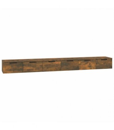 vidaXL Wall Cabinets 2 pcs Smoked Oak 102x30x20 cm Engineered Wood