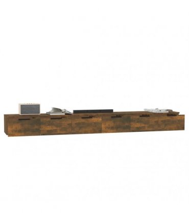 vidaXL Wall Cabinets 2 pcs Smoked Oak 102x30x20 cm Engineered Wood