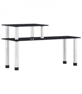 vidaXL Kitchen Shelf Black 45x16x26 cm Tempered Glass