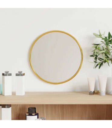 vidaXL Wall Mirror Gold Ø 20 cm Round