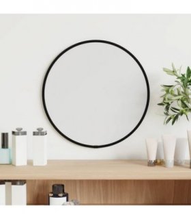 vidaXL Wall Mirror Black Ø 30 cm Round