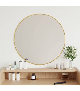 vidaXL Wall Mirror Gold Ø 60 cm Round