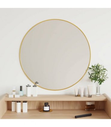 vidaXL Wall Mirror Gold Ø 60 cm Round