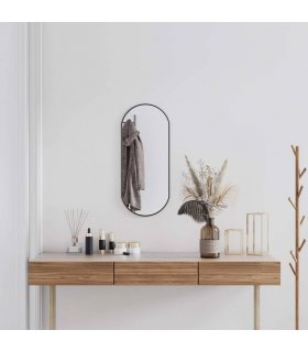 vidaXL Wall Mirror Black 70x30 cm Oval — Size: 70 x 30 cm
