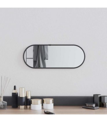 vidaXL Wall Mirror Black 40x15 cm Oval — Size: 40 x 15 cm