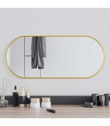 vidaXL Wall Mirror Gold 70x30 cm Oval — Size: 70 x 30 cm