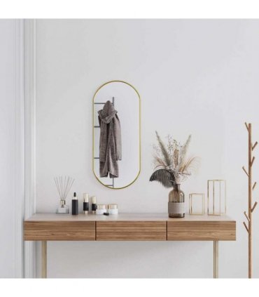 vidaXL Wall Mirror Gold 80x35 cm Oval — Size: 80 x 35 cm